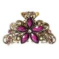 thumbnail image 2 of Señoras Rhinestone Garra Aleación Abrazadera Clip Mariposa Flor Púrpura Colcomx Abrazaderas de garra para el cabello de las mujeres, 2 of 7