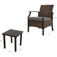 thumbnail image 3 of Grand Patio 3 Pieces Outdoor Wicker Furniture Set, 2 Seats, Gray, 3 of 9