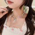 thumbnail image 5 of Collar con lazo en forma de corazón para mujer, estilo punk grunge, joyería estética, código de producto 48605, 5 of 5