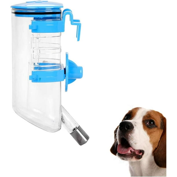 Botellas de agua sin goteo que cuelgan botellas de agua para mascotas Botella de alimentación de agua para cachorros para jaula de perrera para perros Botellas de agua de llenado superior de conejo a prueba de fugas Botellas dispensadoras automáticas para mascotas Azul ER