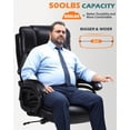 thumbnail image 4 of JONPONY Leather Office Chair, Big and Tall 500lbs Ergonomic Desk Chairs with Back Support, Executive Leather Chair with Wheels for Home Office, with Adjustable Padded Armrest & Lumbar Support , Black, 4 of 9