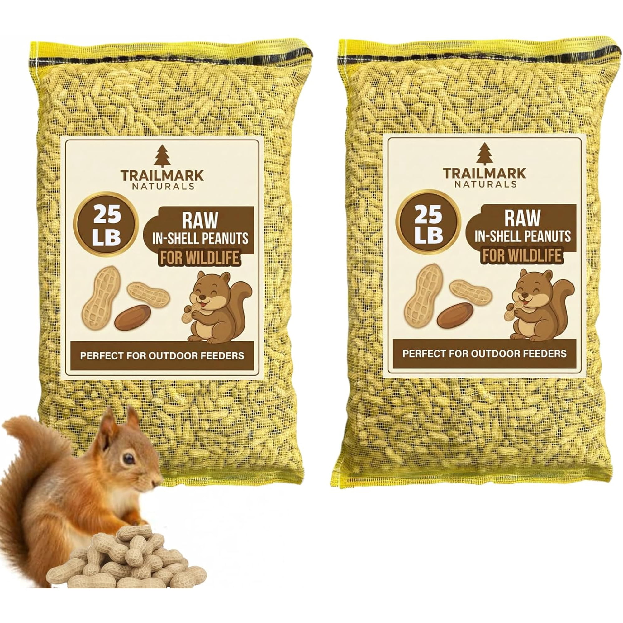 Trailmark Naturals 2 Pack of 25 LB Raw Peanuts in Shell, Squirrel and Bird Food