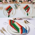 thumbnail image 2 of Mexican Serape Cloth Napkins, Colorful Stripes Vertical Lines Abstract Washable and Reusable Dinner Napkins Set of 6, Table Napkin for Kitchen Party Birthday Wedding Hotel Housewarming 20"x20", 2 of 8