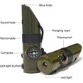 thumbnail image 2 of 7-in-1 Green Survival Whistle Compass Thermometer Flashlight Magnifier Multifunction Tools Outdoor Hiking Accessories, 2 of 5