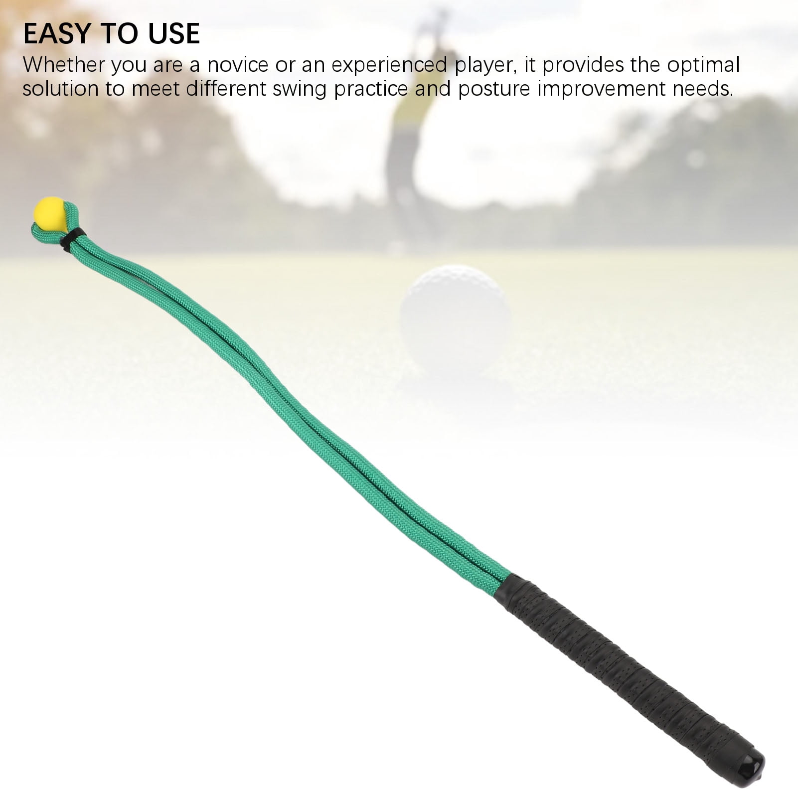 Rupoun Golf Swing Training Aid Nylon Rubber Comfortable Grip Club Swing Rope for Correcting Posture Green