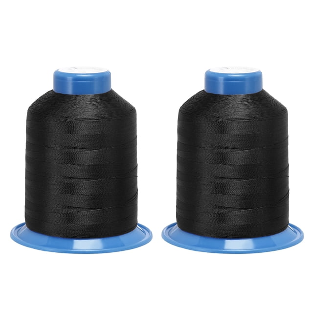 Unique Bargains Fils de Polyester Collés Extra Résistants 1968 Yards 150D/0.25mm (Noir Foncé, Lot de 2)