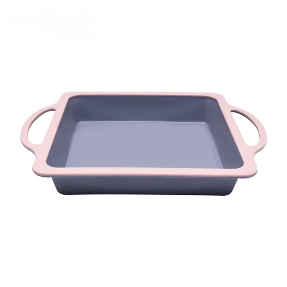 Double-Color Silicone Cake Mold with Stainless Steel Ring Non-Stick Baking Pan 8x11 Inch