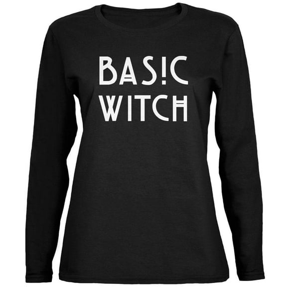 Basic Witch Black Womens Long Sleeve T-Shirt - Medium