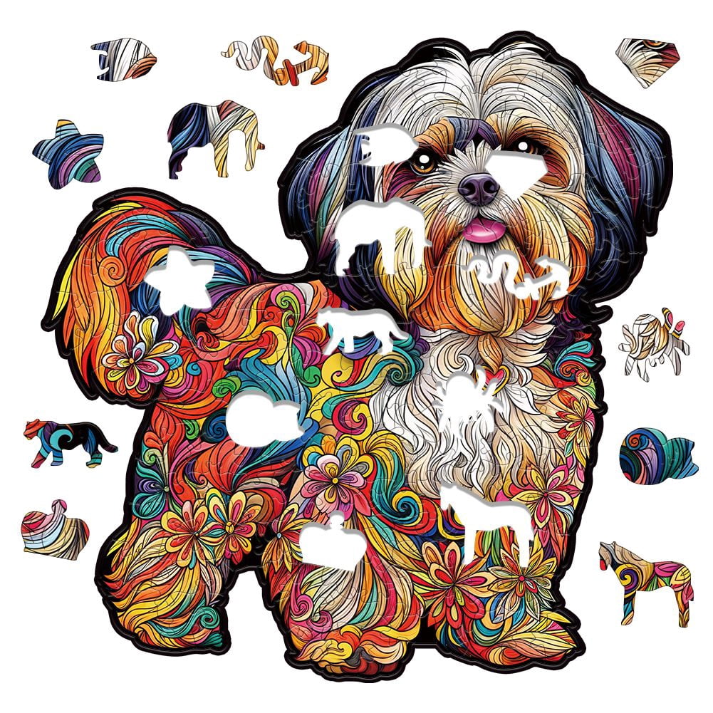 Nestologi Shih Tzu Dog Premium Wooden Jigsaw Puzzle for Adults - Large - 5 Hours to Complete