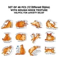 thumbnail image 2 of WIRESTER 48 Pcs Anxiety Sensory Stickers, Adhesive Calm Strips Textured Fidget Stickers for School & Office Supplies - Orange Tabby Cat Funny Playful Postures, 2 of 6
