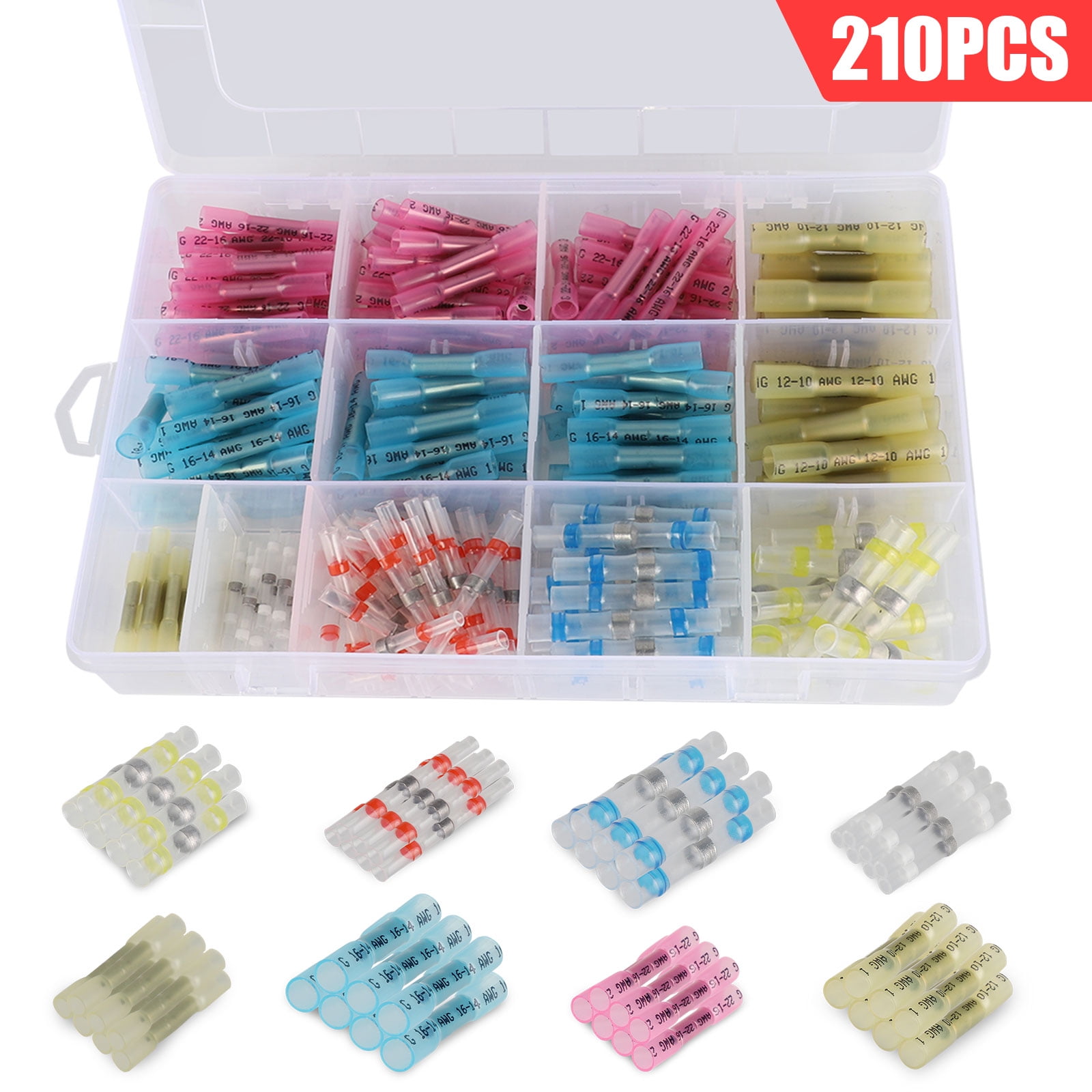 Heat Shrink Wire Terminals Kit 210Pcs Support An Easy One Step Connection Wires 