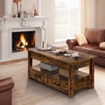 thumbnail image 1 of Mesa De Centro De Madera Rustica Elevable 2 Cajones Abatible, 1 of 6