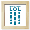 thumbnail image 1 of Code Morse Rire Lignes Expressions Carré Cadre Cadre Mur Table Affichage, 1 of 3