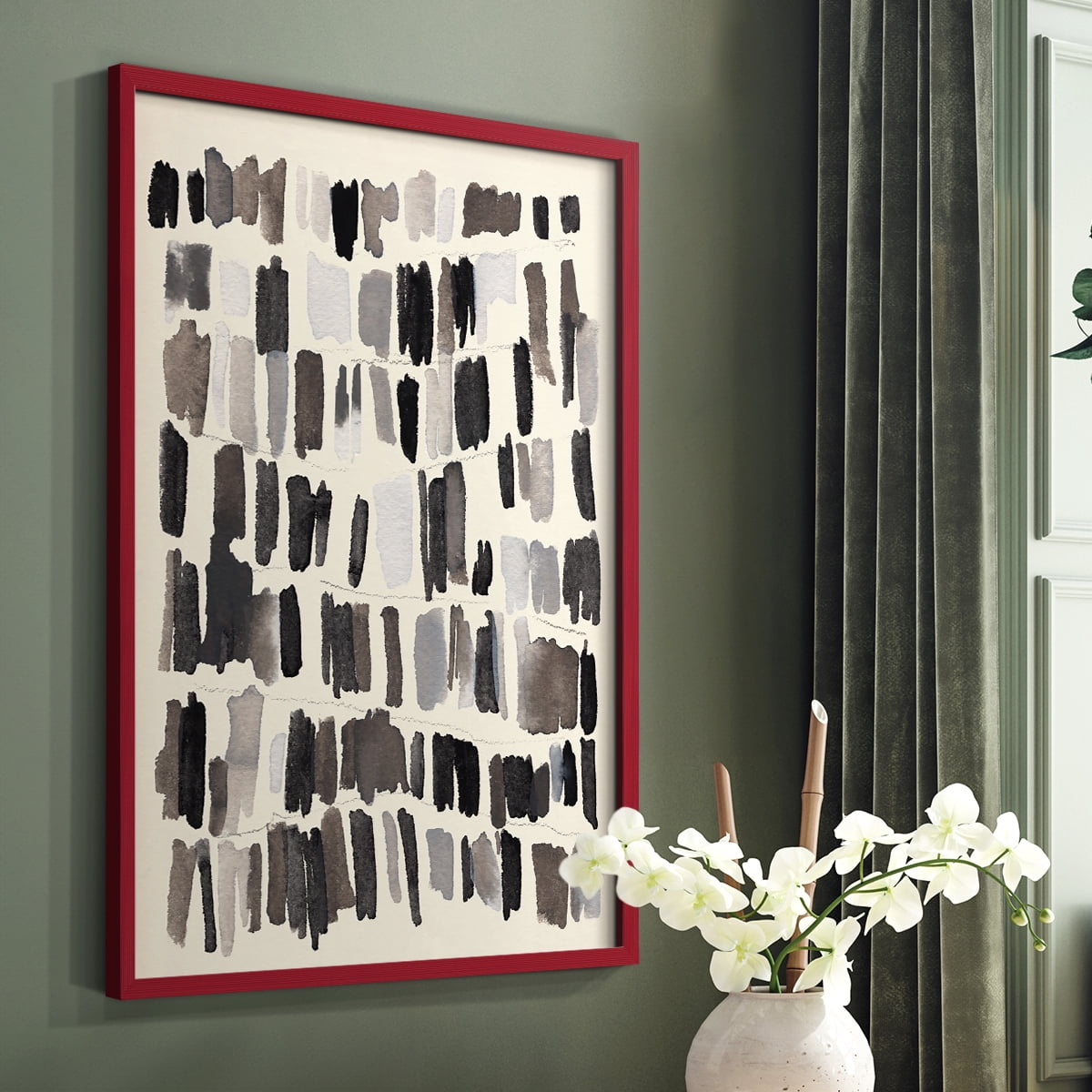 Chalk and Flint IV Framed Print in Red Solid Wood Framed Print No Nail Hanging