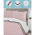 thumbnail image 4 of Quilts Twin XL Size, Pink Striped Soft Comforter Bedding Set for Bed, Modern Simple Farmhouse Beige Vintage Lightweight Quilted Bedspread with Pillow Cover(2 Pieces) for All Season, 68x98 Inch, 4 of 6
