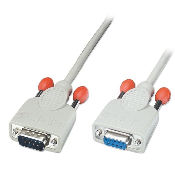 Cable de extensión en serie Lindy de 10 m, 9DM/9DF, totalmente moldeado