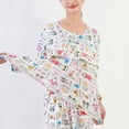 thumbnail image 5 of SWSMCLT Women's Cotton Pajama Tops Cute Lounging Ruffle Sleepwear Pajamas Soft Long Sleeve Comfy Spandex Sleeping White X-Large, 5 of 5