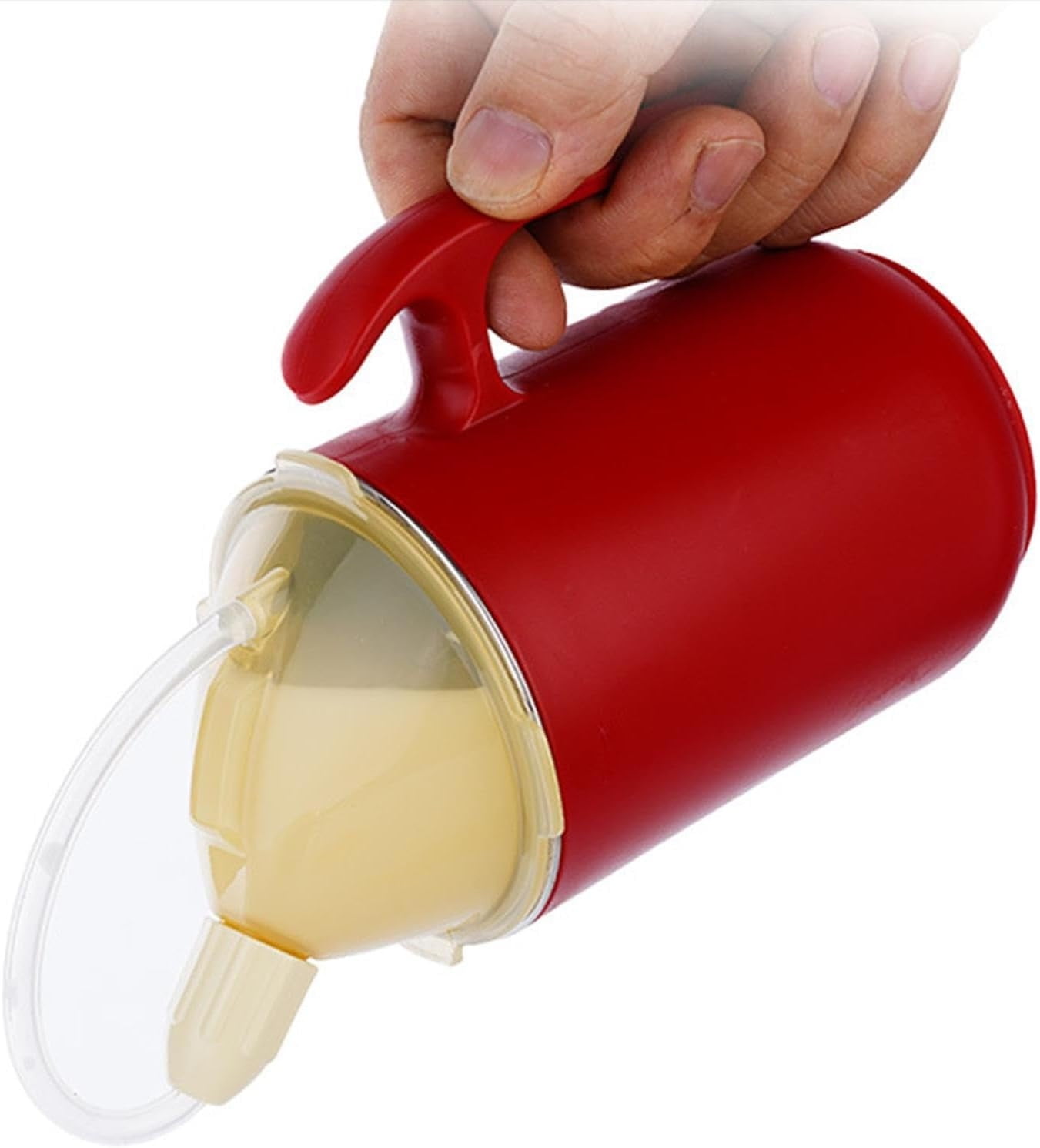 Lunxisen 3 pcs Healthcare Adult Drinking Cup for Elderly Non Spill Cups Dishwasher Safe Plastic Two Handled Cup for Elderly Plastic Beakers for Adults, Disability People