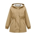 thumbnail image 4 of Mifsaly Girls Windbreaker Jacket Waterproof Drawstring Waist Trench Coats Casual Outerwear Fall Outerwear with Pockets, 4 of 8