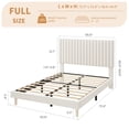 thumbnail image 3 of EDTara Velvet Platform Bed With Adjustable Tufted Headboard, Vertical Channel Design and Strong Wooden Slats, Easy Assembly, 3 of 7