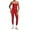 Red, variant on PISONIC Women Two Pieces Workout Set Tank Top Color Block High Waist Leggings Gym Work Outfits with Pockets