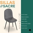thumbnail image 2 of Mubson Set de 4 Sillas para Comedor. Sillas de Tela Sacre Gris, 2 of 5