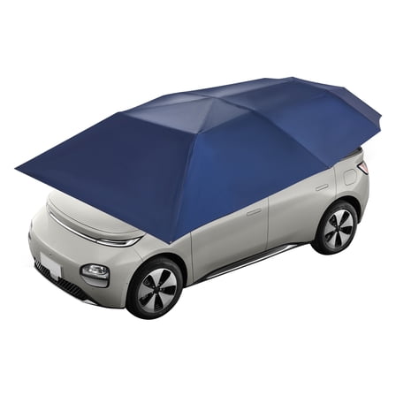 Car Sun Shade Umbrella Cover Tent with Adjustable Ropes, Navy Blue, 100N, Foldable Car Awning Cover
