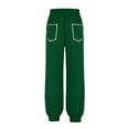 thumbnail image 6 of FUNUONY Womens Wide Leg Barrel Pants Elastic High Waisted Trousers Loose Casual Palazzo Pants with Pockets Cropped Relax Fit Trouser Ankle Pants Baggy Summer Pants Blackish Green Xl, 6 of 6