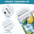 thumbnail image 3 of Yayeee 40oz Double-Wall Insulated Stainless Steel Tumbler with Handle Bottle, Cartoon Plaid Lemon, 3 of 8