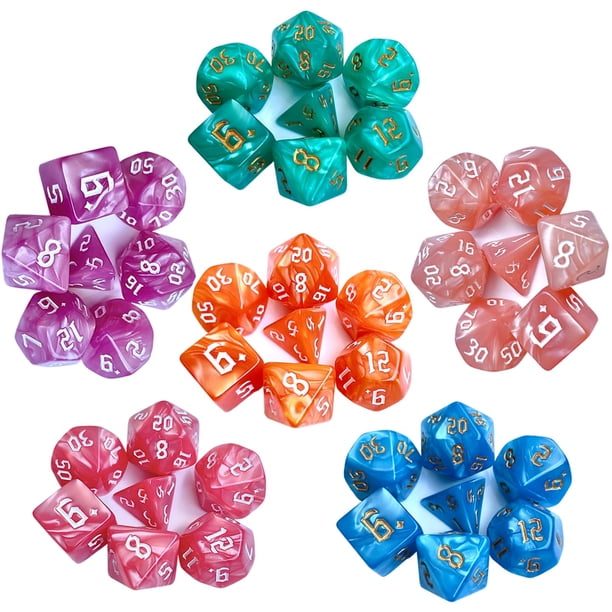 Juego de dados Dnd de 42 piezas | Juego de dados poliédricos de color caramelo para juego de mesa