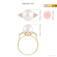thumbnail image 4 of Angara South Sea Cultured Pearl Ring with Trio Diamonds in 14K Yellow Gold for Women | June Birthstone Jewelry for Her, 4 of 8