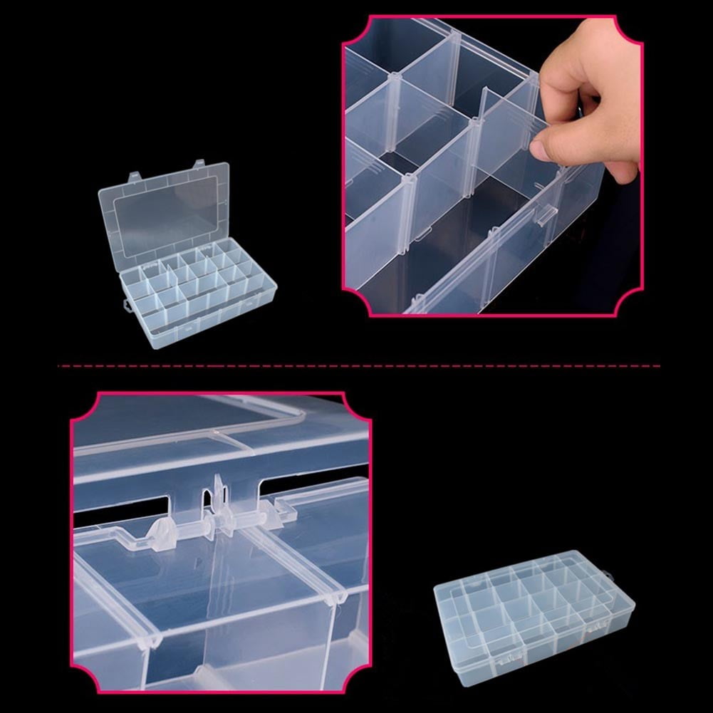 24 Grids Extra Large Plastic Craft Organizer Storage Box With Removable Grids Fangkenuo