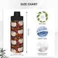 thumbnail image 3 of Uemuo Autumn White Pumpkin 18OZ Insulated Kettle, Sports Water Bottle, Stainless Steel Kettle, Vacuum Insulated Flask, Flip Lid Travel Mug, 3 of 7