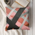 thumbnail image 3 of YINGXI Throw Pillow Cover Soft Pink Black Grey White Design Retro Decorative Pillow Case Striped Home Decor Square Cushion Pillowcase 24x24in, 3 of 5