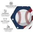 thumbnail image 3 of America Baseball Set of 6 Faux Leather 4 Inch Coasters Drinks Tabletop Home Dinning Hexagon, 3 of 6