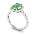 thumbnail image 2 of 1.86 ct Emerald Cut Simulated Green Diamond Halo Engagement Ring for Women in 18K White Gold, 2 of 5