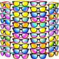 thumbnail image 1 of Gafas de sol Oleitodh para fiestas infantiles, paquete de 64 unidades, UV400, color neón, 1 of 9