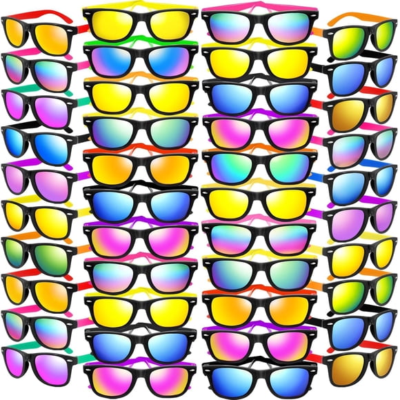 Gafas de sol Oleitodh para fiestas infantiles, paquete de 64 unidades, UV400, color neón