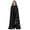 Black, variant on Women Velvet Long Hooded Cloak, Halloween Star Moon Print Front Tie Cape, Ladies Gothic Performance Cape XS-3XL