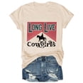 thumbnail image 1 of UANWENN T-Shirt à Col Rond Imprimé Floral pour Femmes, Graphique de Musique Country, Manches Courtes, 2 T-Shirts à Col Roulé pour Femmes, Manches Longues, Haut à Col Roulé pour Femmes, 1 of 2