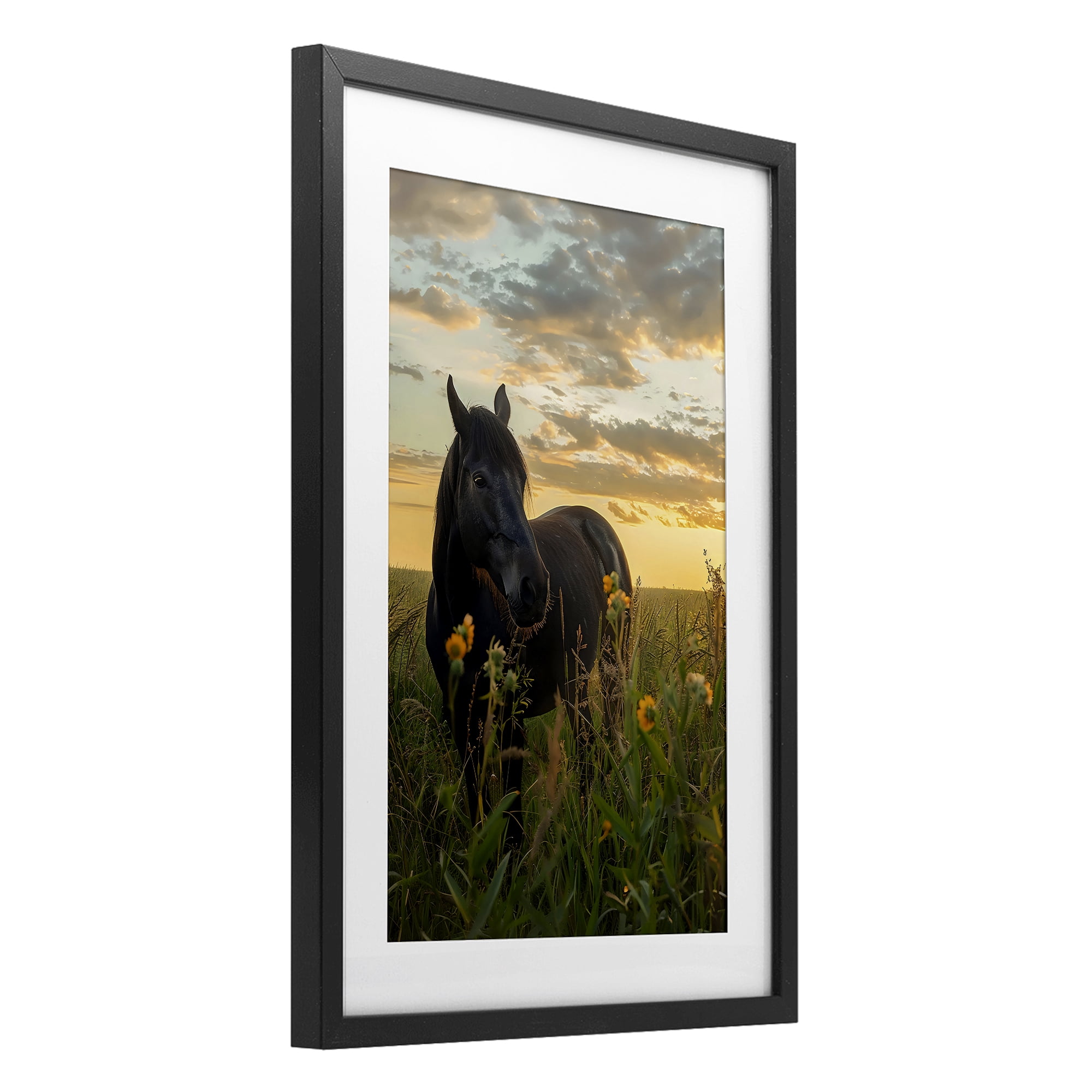 Stupell Industries Standing In Field Of Flowers Black Framed Print Under Glass, design by Creative Studio