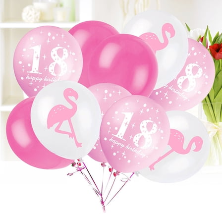 HINTRMENT 20 Pcs Large Latex Balloons for Birthday Decoration Pink and White 12 Inch Round Reusable