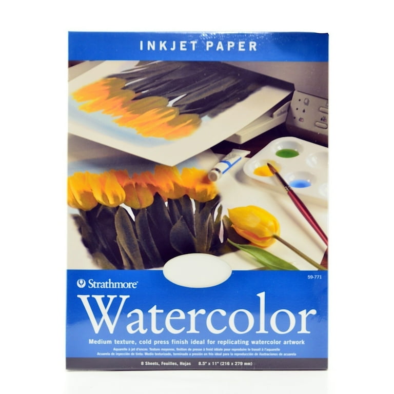 Strathmore Watercolor Inkjet Paper, 8.5x11, 8 Sheets