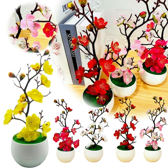 Potted Plant*1 Clearance! Artificial Flower With Pot Real for Home Table Wedding Bouquet Beach Theme Decoration Artificial Flowers