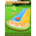 thumbnail image 5 of Joyfy 22.5ft Water Slides with 2 Boards, 2 Sliding Racing Lanes and Sprinklers, Backyard Outdoor Lawn Summer Toy, Fruit, 5 of 8