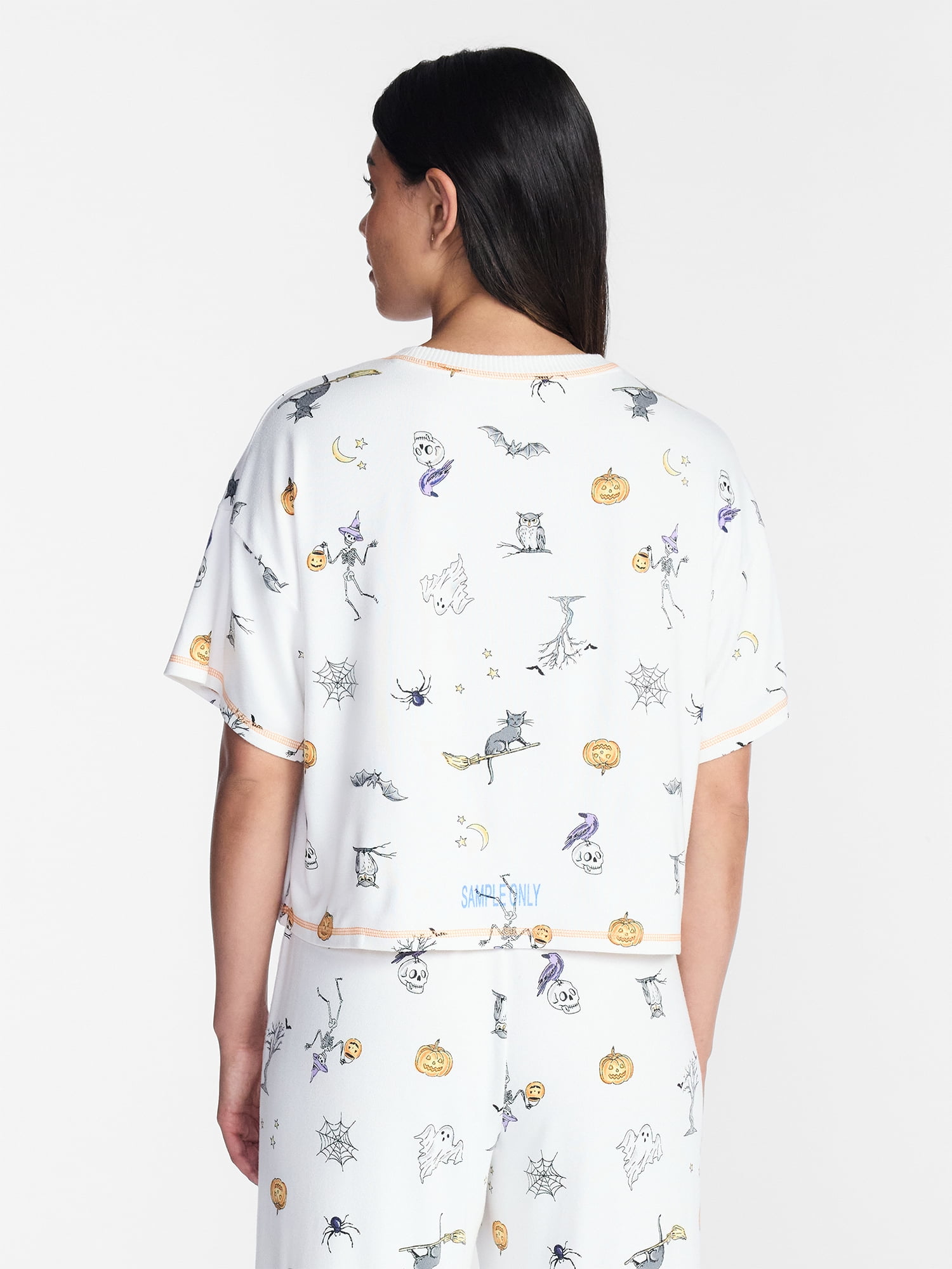 Way to Celebrate Women's Hacci Knit Short Sleeve Sleep Top, Sizes XS to 3X