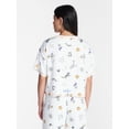 thumbnail image 3 of Way to Celebrate Women's Hacci Knit Short Sleeve Sleep Top, Sizes XS to 3X, 3 of 5