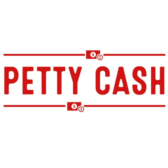 Printtoo Petty Cash Self Inking Rubber Stamp Pre-Inked Office Stamp- Home Office Business Stationery, 47 x 20 mm Red