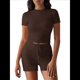 thumbnail image 1 of Conjuntos de Chándal de Dos Piezas de Verano para Mujer con Pantalones Cortos Ajustados Marrón L, 1 of 8