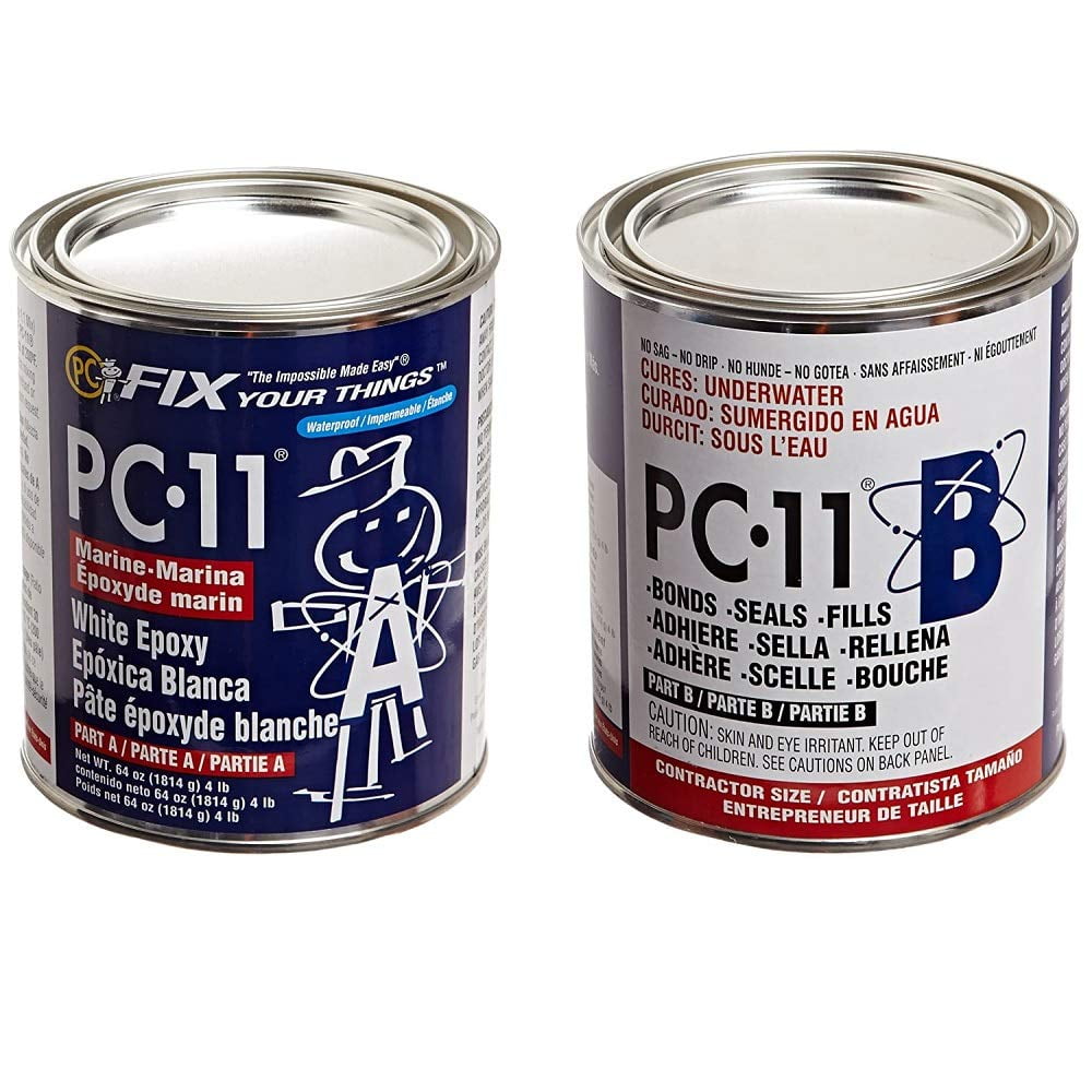 Pc Products Pc 11 Epoxy Adhesive Paste Two Part Marine Grade 4lb In Two Cans Off White Walmart Com Walmart Com